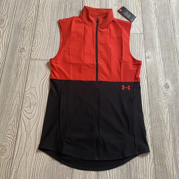 Under Armour Vanish Hybrid Training Vest Men's Size S Fitted Black/Red N… - Picture 2 of 12